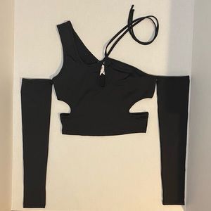 Princess Polly Kyler Asymmetric Long Sleeve Top Black Euphoria Style